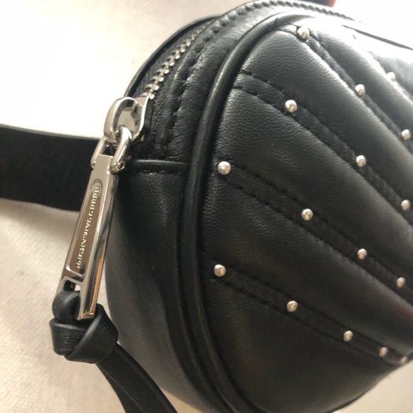 REBECCA Minkoff Genuine Leather Black Studded Waist Belt Bag - Picture 6 of 15